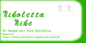 nikoletta mike business card